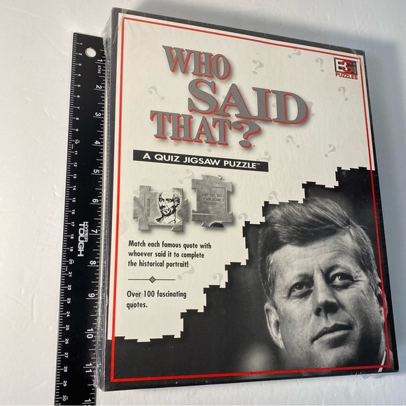 Vintage NEW SEALED “Who Said That? 252 Piece Quiz Jigsaw Puzzle Buffalo Game JFK - Picture 8 of 10